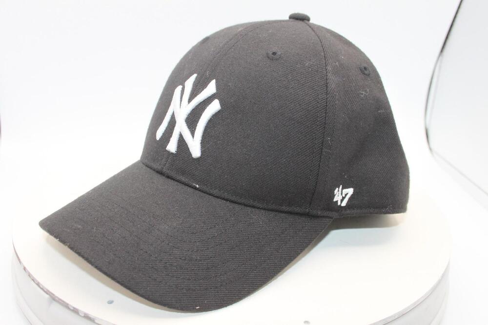 New York Yankees Hat Cap Strap Back Youth One Size Black MLB Baseball '47